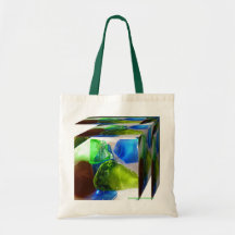 Sea glass of blue recycle grocery bag