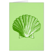 Sea Grass Green Tropical Island Seashell Greeting Cards