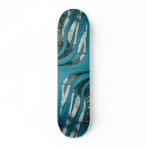 Sea grasses, mixed media, collage on paper skate decks