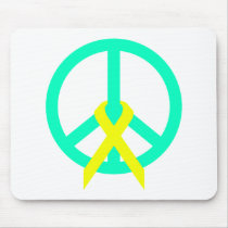 Sea Greeen Peace & Ribbon mousepads