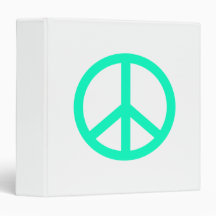 Sea Greeen Peace Sign Binder