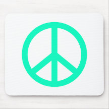 Sea Greeen Peace Sign Mouse Pads