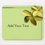 Sea Green and Yellow Plumeria Mouse Pad