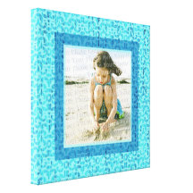 Sea Green Beach Vacation Memories Photo Frame Gallery Wrap Canvas