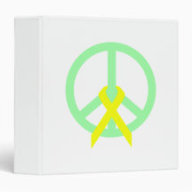 Sea Green Peace & Ribbon 3 Ring Binder