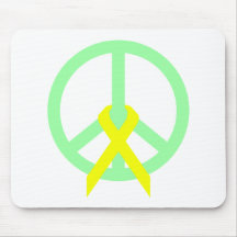 Sea Green Peace & Ribbon Mousepads