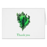 Sea Green Sea Shell Thank You Note Cards