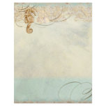 Sea Horse Coastal Beach - Monogrammed Stationery