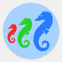 Sea Horse Family - Round Sticker