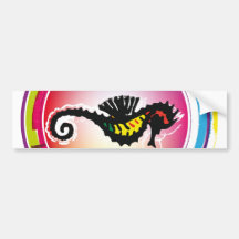Sea horse illustration bumper stickers