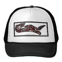 SEA OTTER & BABY (Haida Styled) Gift Range Mesh Hats
