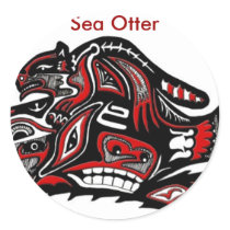 SEA OTTER & BABY (Haida Styled) Gift Range Stickers