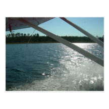 sea plane landing post card