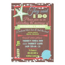 Sea Shell Post Wedding Reception Invitations