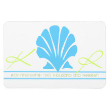 Sea Shell Save the Date Rectangular Magnets