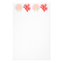Sea Shells and Coral Stationery