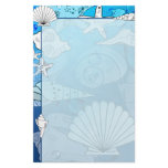 Sea Shells Aqua Ocean Stationery