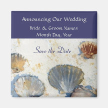 Sea Shells Wedding Save the Date Magnet