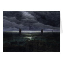 Sea Shore in Moonlight, 1835-36 Greeting Card