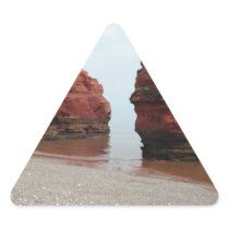 Sea Stack Rocks. Ladram Bay. Devon. UK. Triangle Sticker