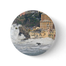 Sea storm in Camogli Pinback Buttons