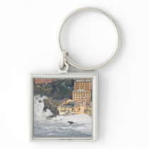 Sea storm in Camogli Keychain