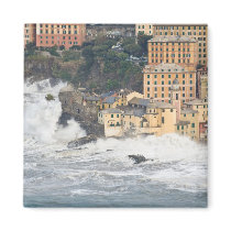 Sea storm in Camogli Fridge Magnet