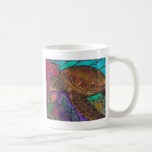 Sea Turtle Art...awesome stained glass style! Mugs