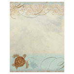 Sea Turtle Coastal Beach - Monogrammed Stationery letterhead
