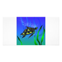 Sea Turtle Customized Photo Card