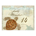 Sea Turtle Modern Coastal Ocean Beach Swirls Style Post Cards