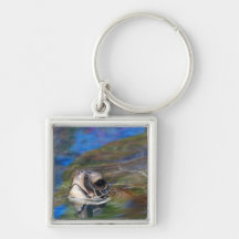 Sea Turtle Poking Head Up Key Chains