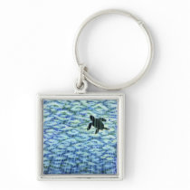 Sea Turtle Silhouette Keychain