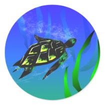 Sea Turtle Round Sticker