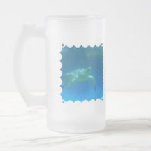 Sea Turtle Swim  Frosted Beer Mug
