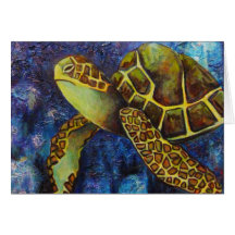 Sea Turtle, Texture Art Products Cards