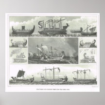 Sea vessels of ancient times and the dark ages poster