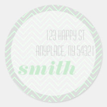 Seafoam Gray ZigZag Sticker Shipping Address Label