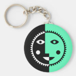Seafoam Green Abstract Sun Key Chain