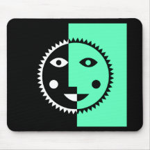 Seafoam Green Abstract Sun Mouse Pads
