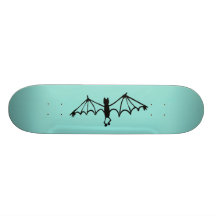 Seafoam Green Funny Little Bat Skate Boards