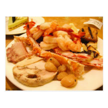 Seafood Crabs Legs Shrimp Food Postcard