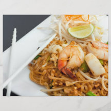 Seafood Pad Thai Fried Rice Noodles Flyer Design
