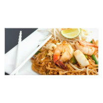Seafood Pad Thai Fried Rice Noodles Photo Greeting Card
