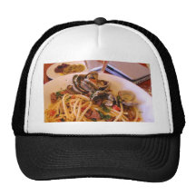 Seafood Pasta Clams Food Trucker Hats