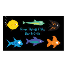 Seafood Restaurant Bar & Grille Biz Card Template Business Cards