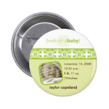 Seagrass Delight Birth Announcement Button