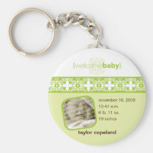 Seagrass Delight Birth Announcement Keychain