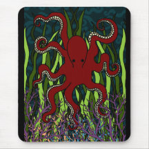 Seagrass Octopus Mousepad
