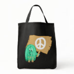 seagreen white peace canvas bags